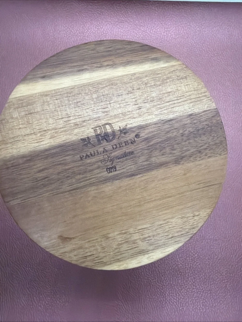 Paula Deen Wood Salt Box Cellar Keeper 3 Divided Compartments w/ Swivel Lid 8